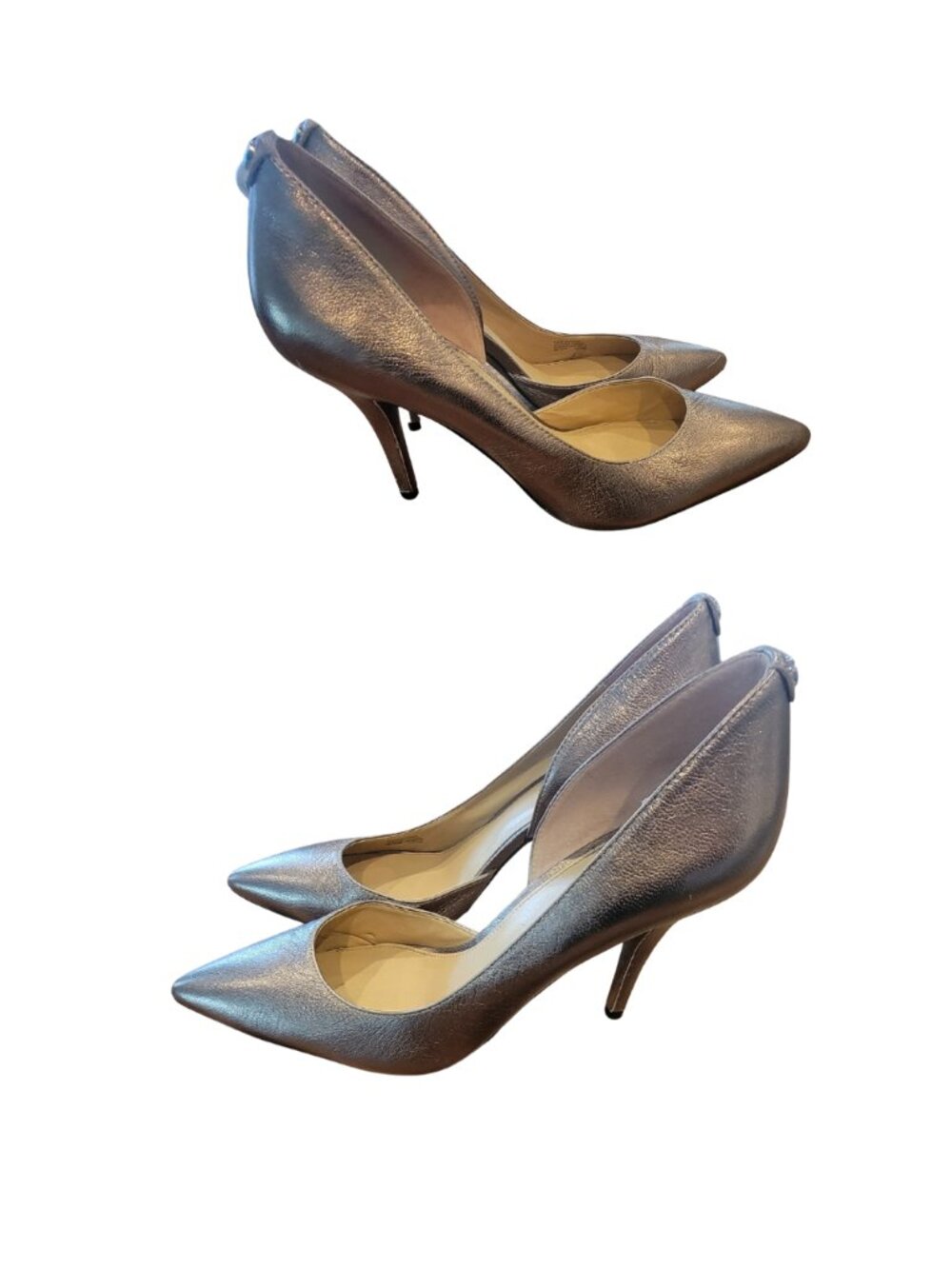 Michael Kors Metallic Leather High Heel Pointed Toe Pumps - Picture 2 of 15